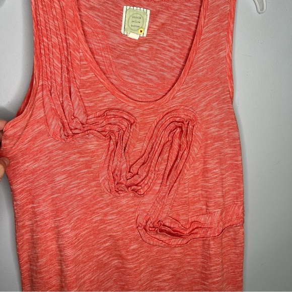 ANTHROPOLOGIE Little Yellow Button Ruffle Front Detail Top - Picture 2 of 5